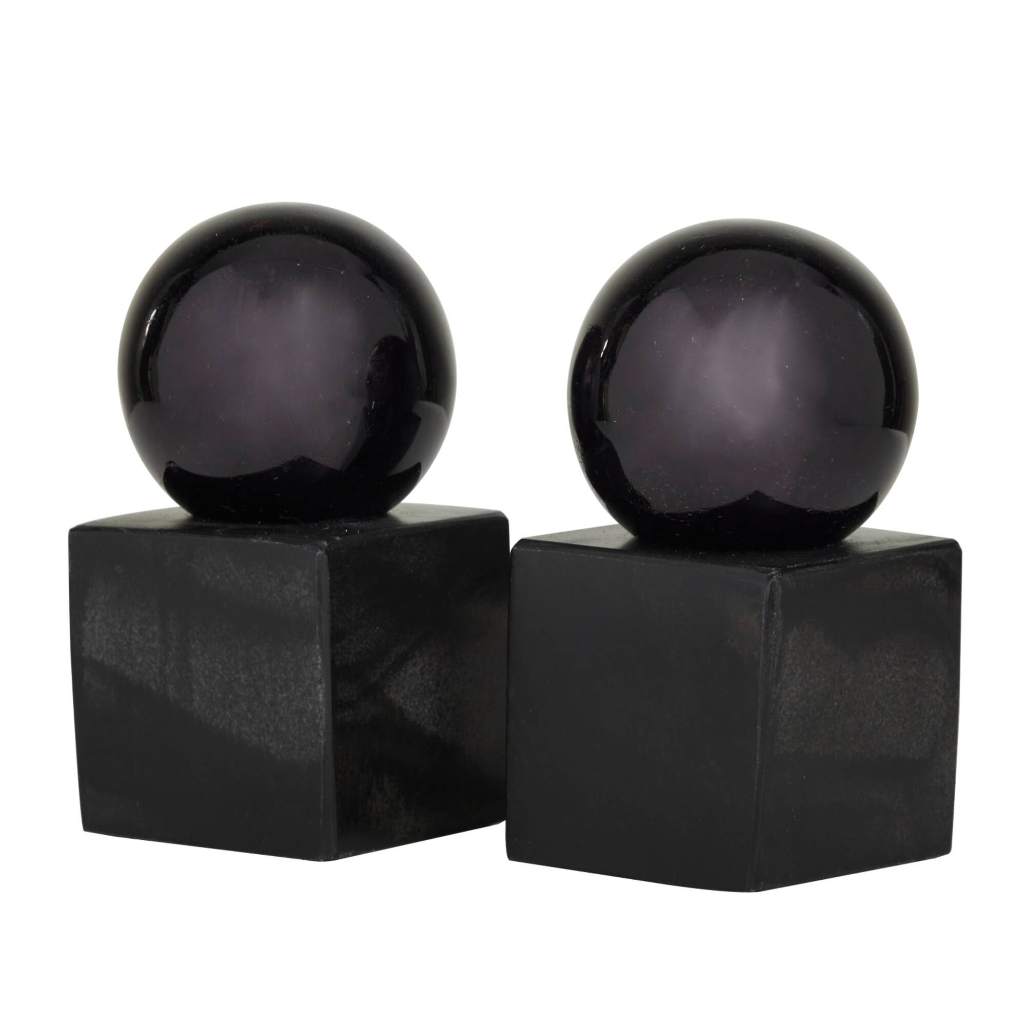 CosmoLiving by Cosmopolitan 7" Marble Orb Bookend Set